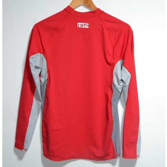 NRS Men's HydroSilk Rash Guard Shirt Size Large Red and Gray - Picture 2 of 5